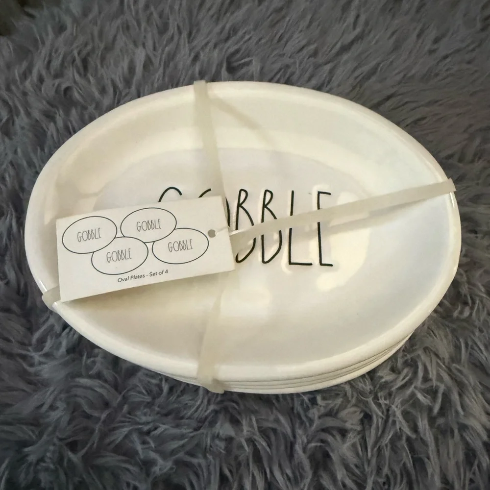 White Oval Plates Set Of 4 - Home Party Supplies